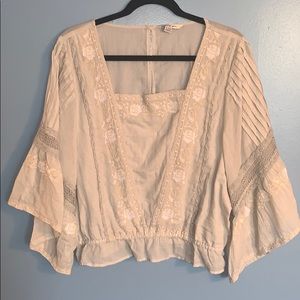 America Eagle Flutter Sleeve Peasant Blouse